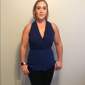 Banana Republic blue V-neck sleeveless top